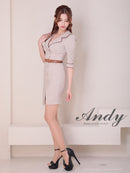 Andy/AN-ON2940/ワンピース/ミニドレス/キャバドレス/ジャケット風/パイピング/袖あり/ハーフスリーブ/アシンメトリー/タイト