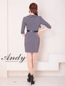 Andy/AN-ON2940/ワンピース/ミニドレス/キャバドレス/ジャケット風/パイピング/袖あり/ハーフスリーブ/アシンメトリー/タイト