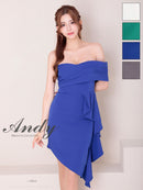 Andy/AN-ON2941/ワンピース/キャバドレス/ミニドレス/シンプル/オフショル/タック/ワンショルダー/フリル/アシンメトリー/タイト