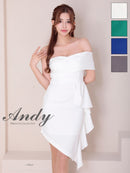 Andy/AN-ON2941/ワンピース/キャバドレス/ミニドレス/シンプル/オフショル/タック/ワンショルダー/フリル/アシンメトリー/タイト