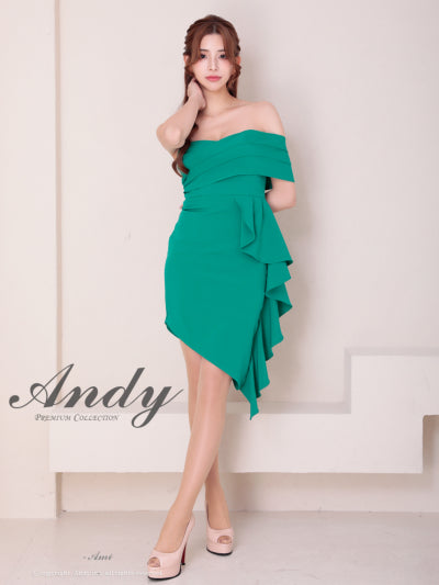 Andy/AN-ON2941/ワンピース/キャバドレス/ミニドレス/シンプル/オフショル/タック/ワンショルダー/フリル/アシンメトリー/タイト