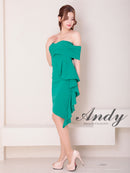 Andy/AN-ON2941/ワンピース/キャバドレス/ミニドレス/シンプル/オフショル/タック/ワンショルダー/フリル/アシンメトリー/タイト