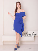 Andy/AN-ON2941/ワンピース/キャバドレス/ミニドレス/シンプル/オフショル/タック/ワンショルダー/フリル/アシンメトリー/タイト