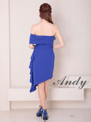 Andy/AN-ON2941/ワンピース/キャバドレス/ミニドレス/シンプル/オフショル/タック/ワンショルダー/フリル/アシンメトリー/タイト
