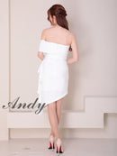 Andy/AN-ON2941/ワンピース/キャバドレス/ミニドレス/シンプル/オフショル/タック/ワンショルダー/フリル/アシンメトリー/タイト