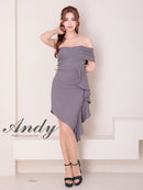 Andy/AN-ON2941/ワンピース/キャバドレス/ミニドレス/シンプル/オフショル/タック/ワンショルダー/フリル/アシンメトリー/タイト