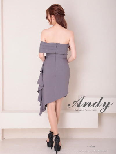 Andy/AN-ON2941/ワンピース/キャバドレス/ミニドレス/シンプル/オフショル/タック/ワンショルダー/フリル/アシンメトリー/タイト