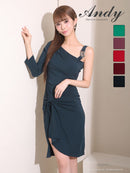 Andy/AN-ON2958/ワンピース/ミニドレス/キャバドレス/アシンメトリー/ワンショルダー/ドレープ/ワンカラー/タイト