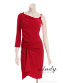 Andy/AN-ON2958/ワンピース/ミニドレス/キャバドレス/アシンメトリー/ワンショルダー/ドレープ/ワンカラー/タイト