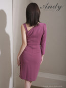 Andy/AN-ON2958/ワンピース/ミニドレス/キャバドレス/アシンメトリー/ワンショルダー/ドレープ/ワンカラー/タイト