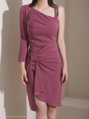 Andy/AN-ON2958/ワンピース/ミニドレス/キャバドレス/アシンメトリー/ワンショルダー/ドレープ/ワンカラー/タイト