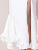 Andy/AN-ON2959/ワンピース/ロングドレス/キャバドレス/シンプル/ワンカラー/バストシアー/キャミソール/裾フリル/スリット/マーメイド