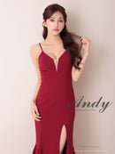 Andy/AN-ON2959/ワンピース/ロングドレス/キャバドレス/シンプル/ワンカラー/バストシアー/キャミソール/裾フリル/スリット/マーメイド