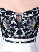 an/AOC-2399/ワンピース/キャバドレス/ミニドレス/ツーカラー/ベルト/レース/オフショルダー/チョーカー/袖あり//切替/藤川沙弥さん着用