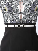 an/AOC-2399/ワンピース/キャバドレス/ミニドレス/ツーカラー/ベルト/レース/オフショルダー/チョーカー/袖あり//切替/藤川沙弥さん着用