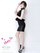 an/AOC-2416/ホルターネック/ビジュー/ペプラム/キャバドレス/ミニワンピース/藤川沙弥さん着用