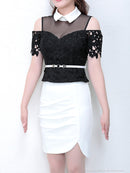 an/AOC-2549/セットアップ/ミニドレス/ツーカラー/タイトワンピース/キャバドレス/ベルト付き/襟付き/KT