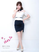 an/AOC-2549/セットアップ/ミニドレス/ツーカラー/タイトワンピース/キャバドレス/ベルト付き/襟付き/KT