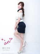 an/AOC-2549/セットアップ/ミニドレス/ツーカラー/タイトワンピース/キャバドレス/ベルト付き/襟付き/KT