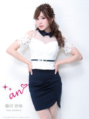 an/AOC-2549/セットアップ/ミニドレス/ツーカラー/タイトワンピース/キャバドレス/ベルト付き/襟付き/KT