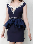 ａｎ/AOC-2577/ナイトドレス/キャバドレス/ドレス/ワンピース/ミニ/ペプラム/タイトワンピース/KT