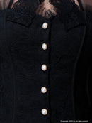 an/AOC-2664/セットアップ/ミニドレス/レース/リボン/パールボタン/キャバドレス/長袖チュール/広村薫さん着用