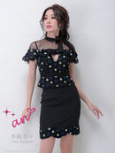 an/AOC-2751/セットアップ/ドレス/ミニドレス/キャバドレス/ナイトドレス/リボン/チュール/星柄/KT