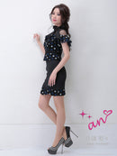 an/AOC-2751/セットアップ/ドレス/ミニドレス/キャバドレス/ナイトドレス/リボン/チュール/星柄/KT