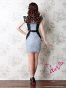 An/AOC-3043/ナイトドレス/キャバドレス/ドレス/ミニドレス/ベルト付き/ブローチ