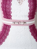 An/AOC-3043/ナイトドレス/キャバドレス/ドレス/ミニドレス/ベルト付き/ブローチ