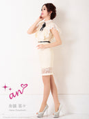 an/AOC-3051/ワンピース/ミニドレス/キャバドレス/レース/リボンタイ/フリル/タイト/ベルト付き