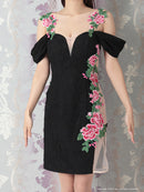 an/AOC-3230/ナイトドレス/ワンピース/ドレス/キャバドレス/刺繍/オフショル/一條りおなさん着用