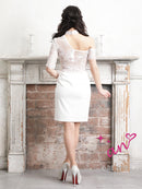 an/AOC-3260/ワンピース/ミニドレス/レース/ワンショルダー/左腕袖あり/小川青空さん着用