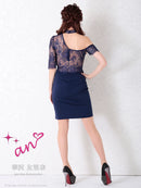 an/AOC-3260/ワンピース/ミニドレス/レース/ワンショルダー/左腕袖あり/小川青空さん着用