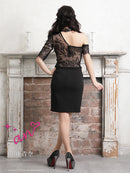 an/AOC-3260/ワンピース/ミニドレス/レース/ワンショルダー/左腕袖あり/小川青空さん着用