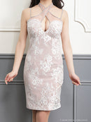 an/AOC-3263/ワンピース/ミニドレス/総レース/バックリボン/小川青空さん着用