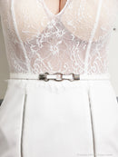 an/AOC-3264/ワンピース/ミニドレス/レース/ワンショルダー/ベルト付き/左腕袖あり/小川青空さん着用