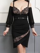 an/AOC-3265/ワンピース/ミニドレス/ベルト付き/袖あり/長袖/小川青空さん着用/フロントジップ