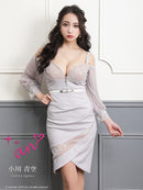 an/AOC-3265/ワンピース/ミニドレス/ベルト付き/袖あり/長袖/小川青空さん着用/フロントジップ