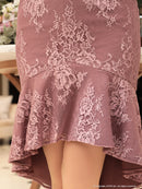 an/AOC-3276/ワンピース/ミニドレス/マーメイド/オフショルダー/総レース/タイトワンピース