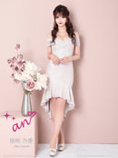 an/AOC-3276/ワンピース/ミニドレス/マーメイド/オフショルダー/総レース/タイトワンピース