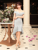 an/AOC-3276/ワンピース/ミニドレス/マーメイド/オフショルダー/総レース/タイトワンピース