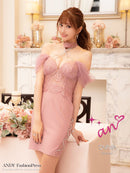 an/AOC-3280/ワンピース/ミニドレス/レーススリット/オフショルダー/チョーカー