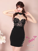 an/AOC-3280/ワンピース/ミニドレス/レーススリット/オフショルダー/チョーカー