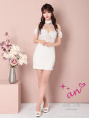 an/AOC-3280/ワンピース/ミニドレス/レーススリット/オフショルダー/チョーカー