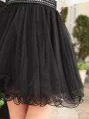 an/AOC-3282/ワンピース/ミニドレス/レース/チュールスカート/リボン