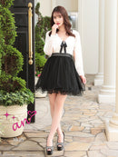 an/AOC-3282/ワンピース/ミニドレス/レース/チュールスカート/リボン