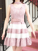 an/AOC-3283/ワンピース/ミニドレス/レース/チョーカー/ベルト付き