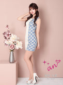 an/AOC-3287/ワンピース/ミニドレス/チェック柄/タイトワンピース