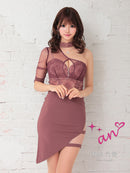 an/AOC-3290/ワンピース/ミニドレス/レース/ワンショルダー/タイトワンピース